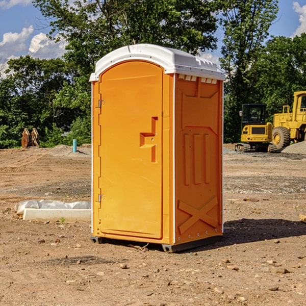 how often are the portable restrooms cleaned and serviced during a rental period in Marion